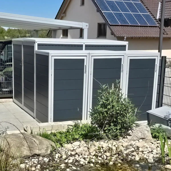 Fahrradbox und Mülltonnenbox perfekt kombiniert