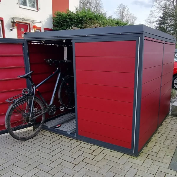 Fahrradbox für 4 Fahrräder, rot